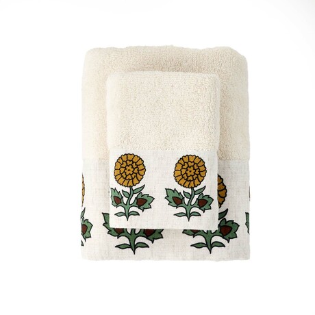 Indian Patterned Cotton Washcloth // Set of 4