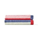Line Cotton Bath Towel (Red)