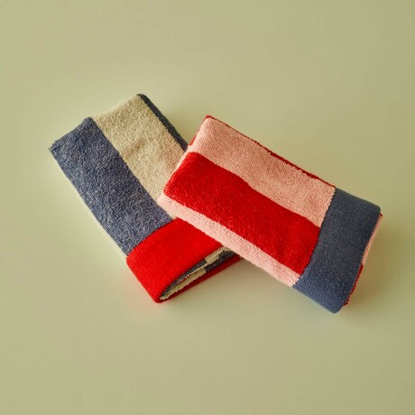 Line Striped Cotton Washcloth // Set of 2