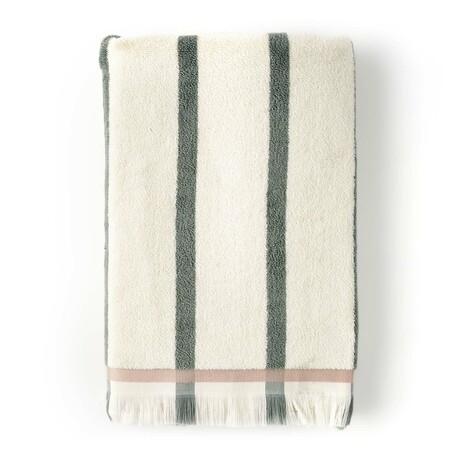 Ella Striped Cotton Bath Towel (Green)