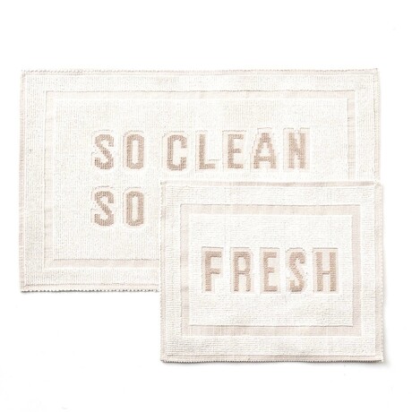 Clean & Fresh Bath Mat Set (Cream)