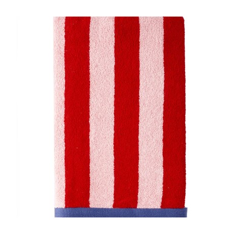 Line Cotton Bath Towel (Red)