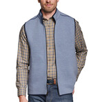 Reversible Channel Quilted Vest // Light Blue Heather + Navy (S)