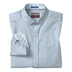 Printed Cotton Shirt // Blue + Tan (S)