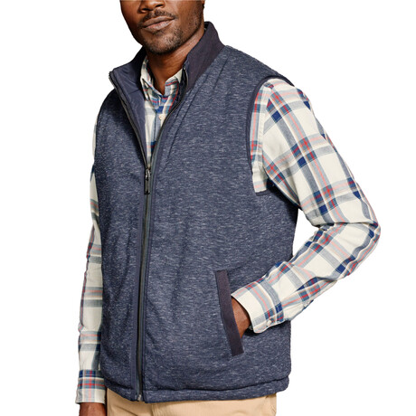 Reversible Quilt Vest // Navy (S)