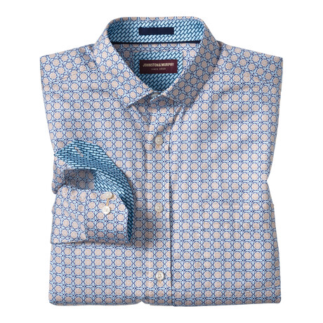 Printed Cotton Shirt // Light Blue Tile (S)