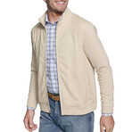 Full-Zip Knit Jacket // Tan (S)