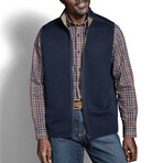 Reversible Channel Quilted Vest // Brown Heather + Navy (S)