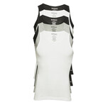 5 Pack Premium Cotton Rib Tank Top // White + Black + Heather (S)