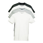 4 Pack Premium Cotton Crewneck T-Shirts // White + Black + Heather (S)