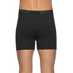 4 Pack Micro Touch / Rayon Stretch Boxer Brief // Black + Granite Gray (S)