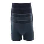4 Pack Cotton Stretch Boxer Brief // Dark Denim + Dark Saphire (S)