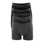 4 Pack Micro Touch / Rayon Stretch Boxer Brief // Black + Granite Gray (S)