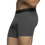 4 Pack Micro Touch / Rayon Stretch Boxer Brief // Black + Granite Gray (S)