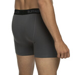 4 Pack Micro Touch / Rayon Stretch Boxer Brief // Black + Granite Gray (S)