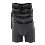 4 Pack Cotton Stretch Boxer Brief // Black + Heather (S)