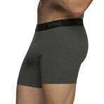 4 Pack Cotton Stretch Boxer Brief // Black + Heather (S)