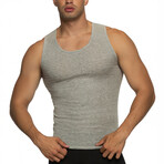 5 Pack Premium Cotton Rib Tank Top // White + Black + Heather (S)