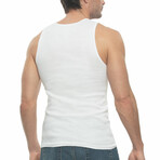 5 Pack Premium Cotton Rib Tank Top // White (S)