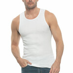 5 Pack Premium Cotton Rib Tank Top // White (S)