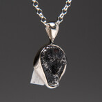 Genuine Meteorite in Sterling with 18" Sterling Silver Chain