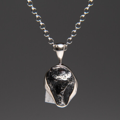 Genuine Meteorite in Sterling with 18" Sterling Silver Chain