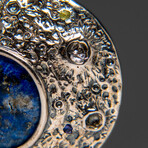 Genuine Lapis Lazuli Crescent Moon Pendant with 18" Sterling Silver Chain