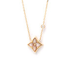 Louis Vuitton // 18k Rose Gold Star Blossom Diamond + Pink Mother of Pearl Pendant Necklace // 15.15"-15.94" // Store Display