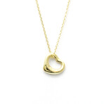 Tiffany & Co. // 18k Yellow Gold Open Heart Pendant Necklace // 15.74" // Store Display