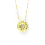 Tiffany & Co. // Platinum + 18k Yellow Gold Dots Circle Diamond Pendant Necklace // 16.14" // Store Display