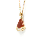 Bulgari // 18k Rose Gold Diva Dream Diamond + Carnelian Pendant Necklace // 16.33"-17.32" // Store Display