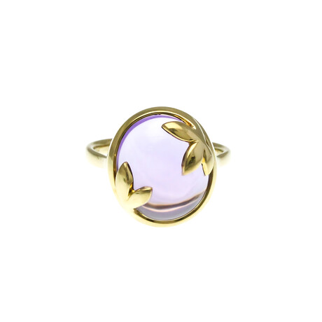 Tiffany & Co. // 18k Yellow Gold Olive Leaf Amethyst Portrait Ring // Ring Size: 6 // Store Display