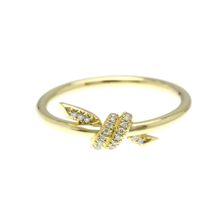 Tiffany & Co. // 18k Yellow Gold Knot Diamond Ring // Ring Size: 7.5 // Store Display