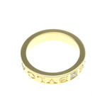 Bulgari // 18k Yellow Gold Double Logo Diamond Ring // Ring Size: 6 // Store Display