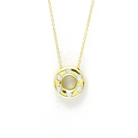 Tiffany & Co. // Platinum + 18k Yellow Gold Dots Circle Diamond Pendant Necklace // 16.14" // Store Display