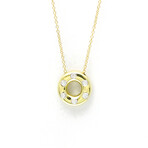 Tiffany & Co. // Platinum + 18k Yellow Gold Dots Circle Diamond Pendant Necklace // 16.14" // Store Display