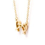 Tiffany & Co. // 18k Rose Gold Double Loving Heart Diamond Pendant Necklace // 16.14" // Store Display