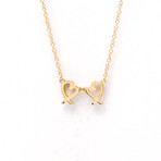 Tiffany & Co. // 18k Rose Gold Double Loving Heart Diamond Pendant Necklace // 16.14" // Store Display