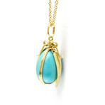 Tiffany & Co. // 18k Yellow Gold Jean Schlumberger Turquoise Egg Pendant Necklace // 18.11" // Store Display