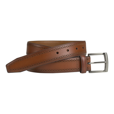 Perfed Dress Belt // Cognac (32C)