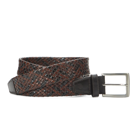 Leather Woven Belt // Brown (30C)