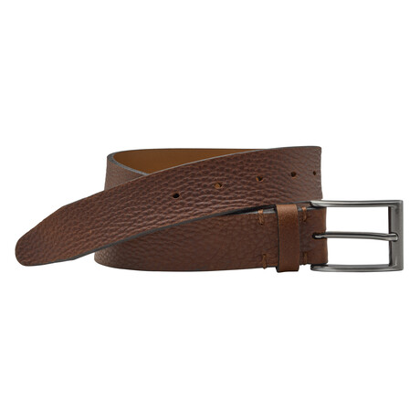 Soft Pebbled Belt // Brown (32C)