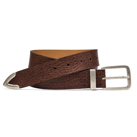 Distressed Tipped Belt // Brown (32C)