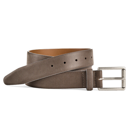 Brushed Micro Check Belt // Taupe (32C)