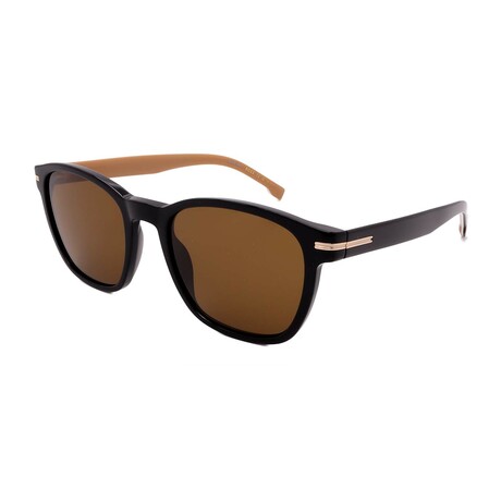 Hugo Boss // Men's // 1505/S-807 Square Sunglasses // Black Brown Gold + Brown