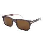 Hugo Boss // Men's // 1628/S-KB7 Square Sunglasses // Black Clear Gold + Brown
