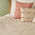 Nina Herringbone Bedspread with Tassels