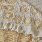 Indian Art Cotton Jacquard Coverlet with Shams