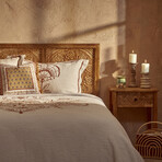 Indian Bloss Cotton Jacquard Coverlet with Shams