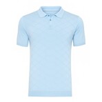 Quarter-Zip Ribbed-knit Light Weight Sweater Polo // Blue (L)